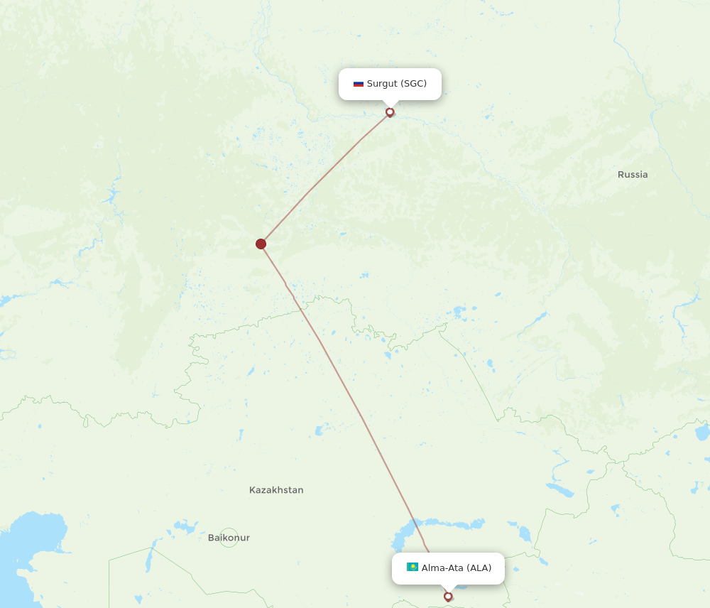 ALA-SGC flight routes