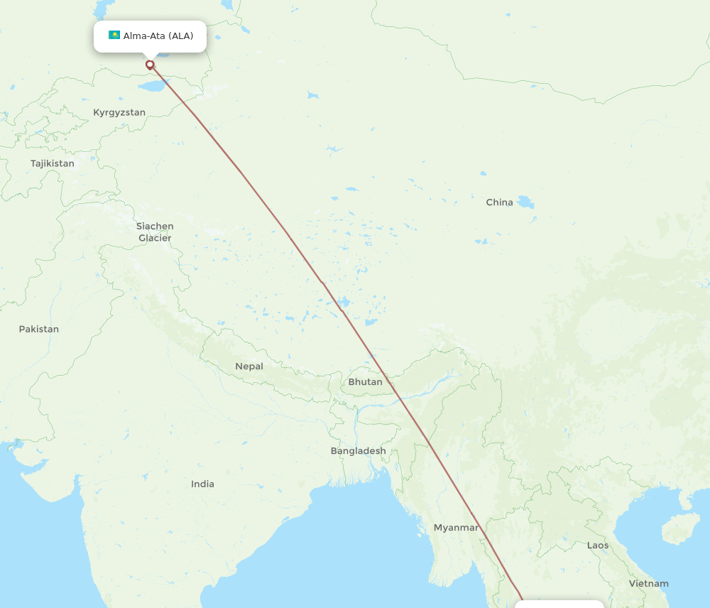 ALA to TDX flights and routes map