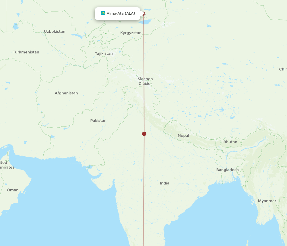 ALA-TRV flight routes