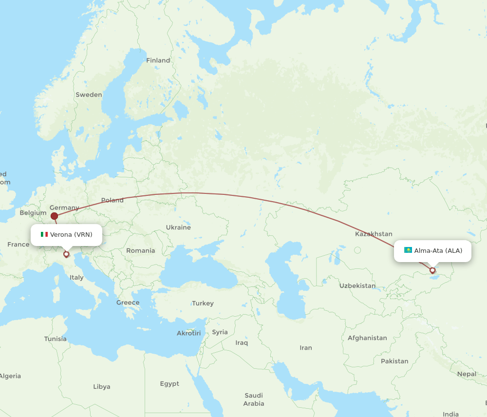 ALA-VRN flight routes