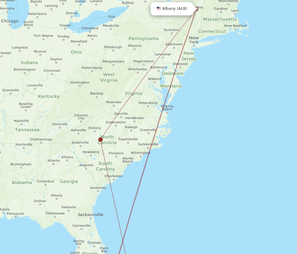 ALB-FPO flight routes