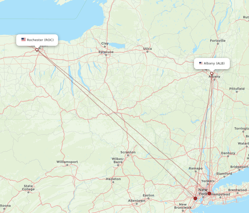 ALB-ROC flight routes