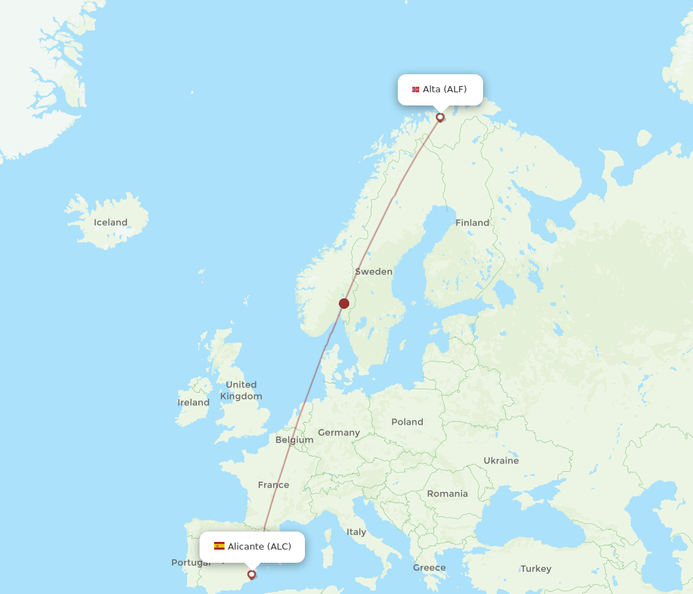 ALC to ALF flights and routes map