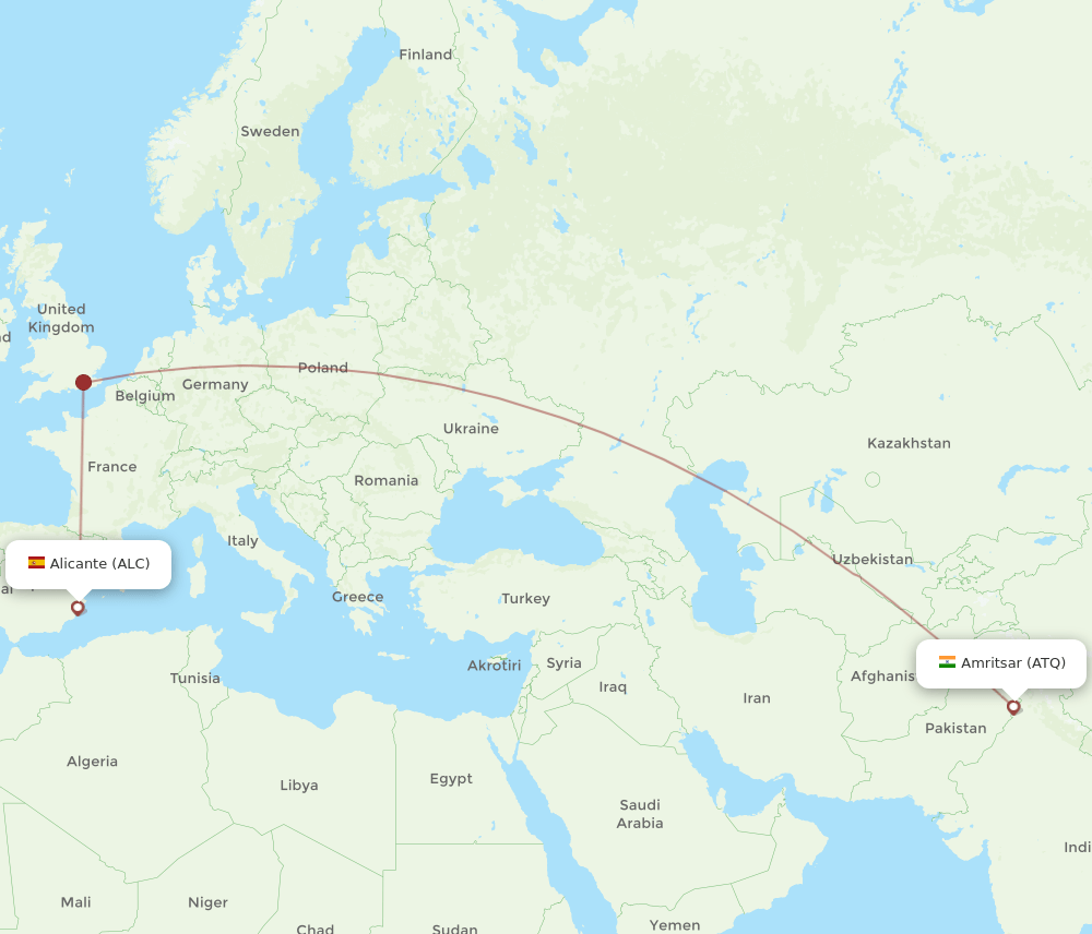 ALC-ATQ flight routes