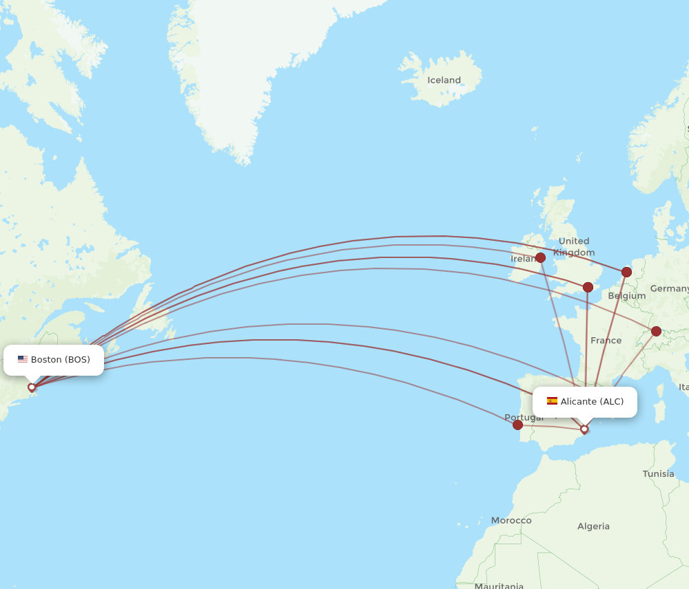 ALC-BOS flight routes