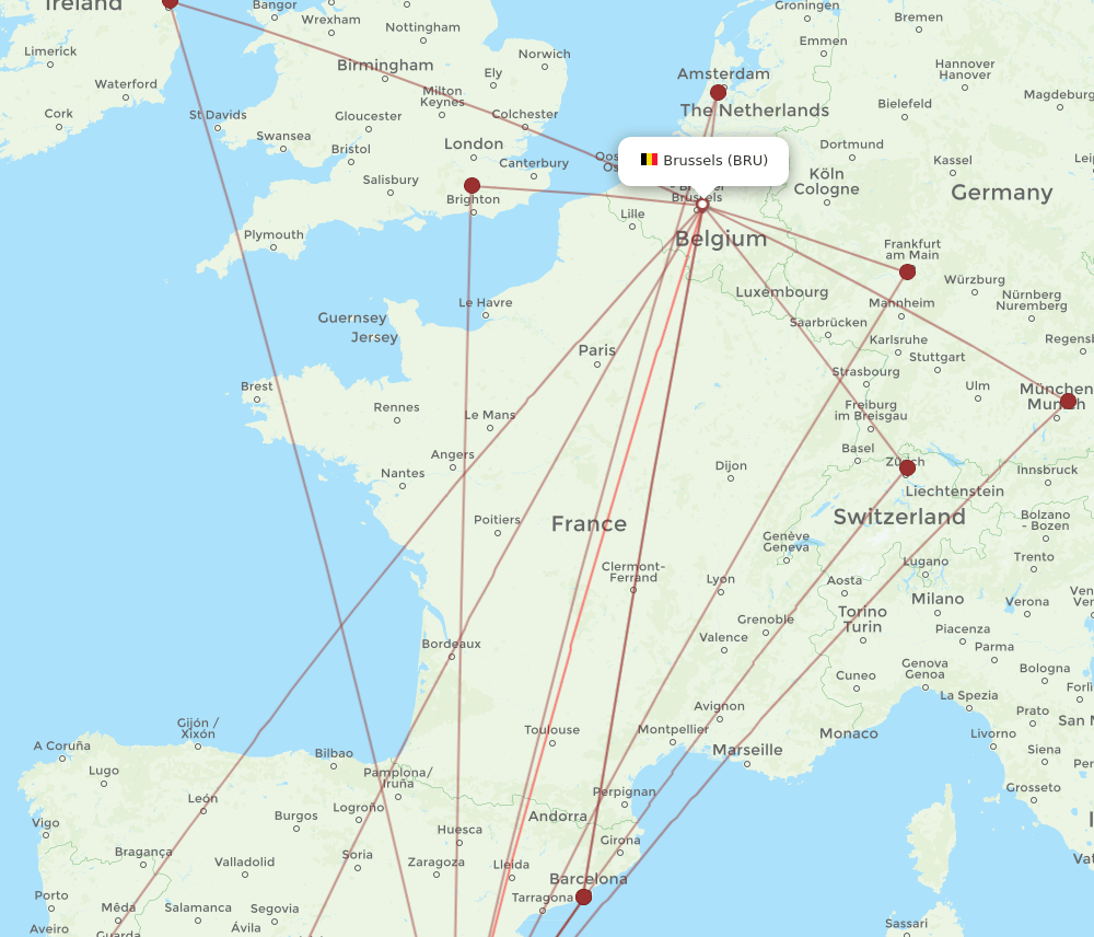 ALC-BRU flight routes