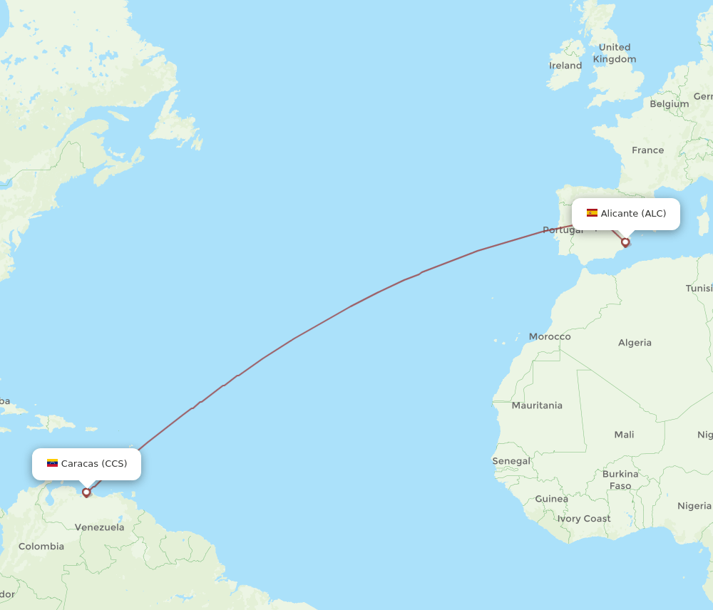 ALC-CCS flight routes