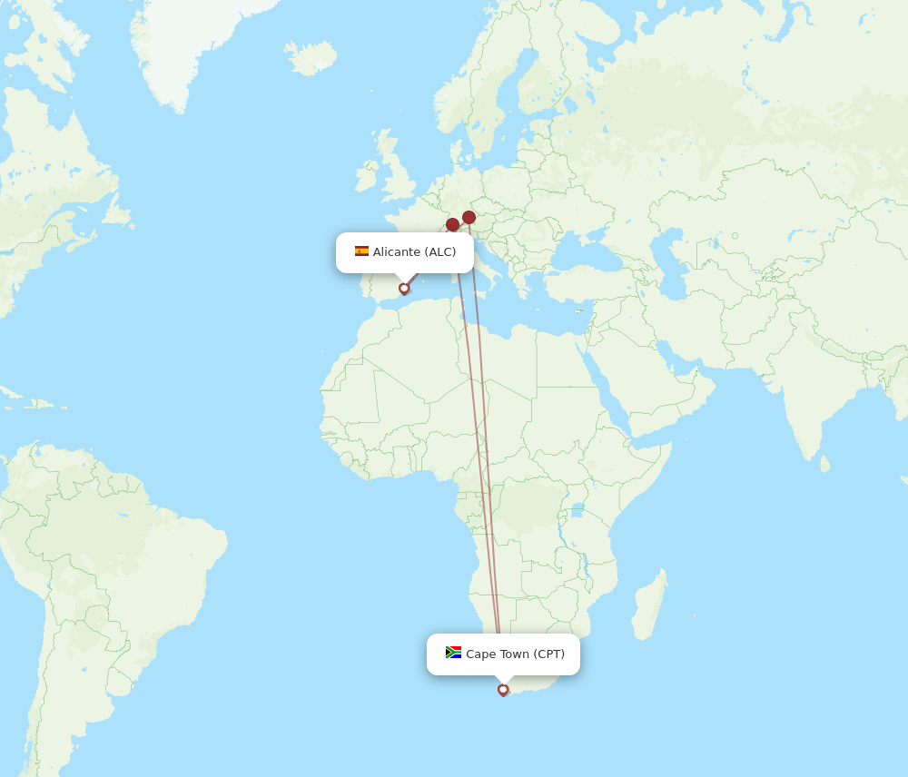ALC-CPT flight routes