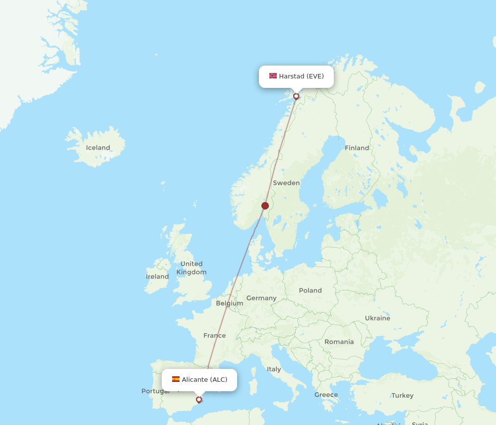 ALC-EVE flight routes