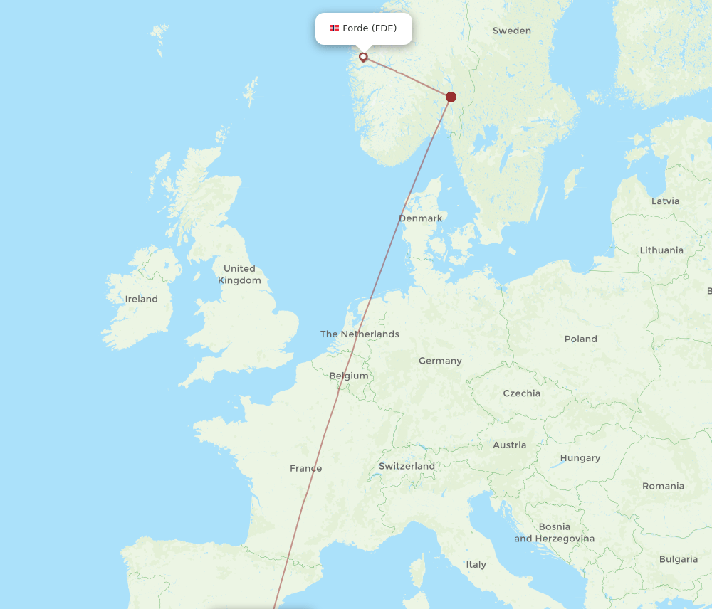 ALC-FDE flight routes