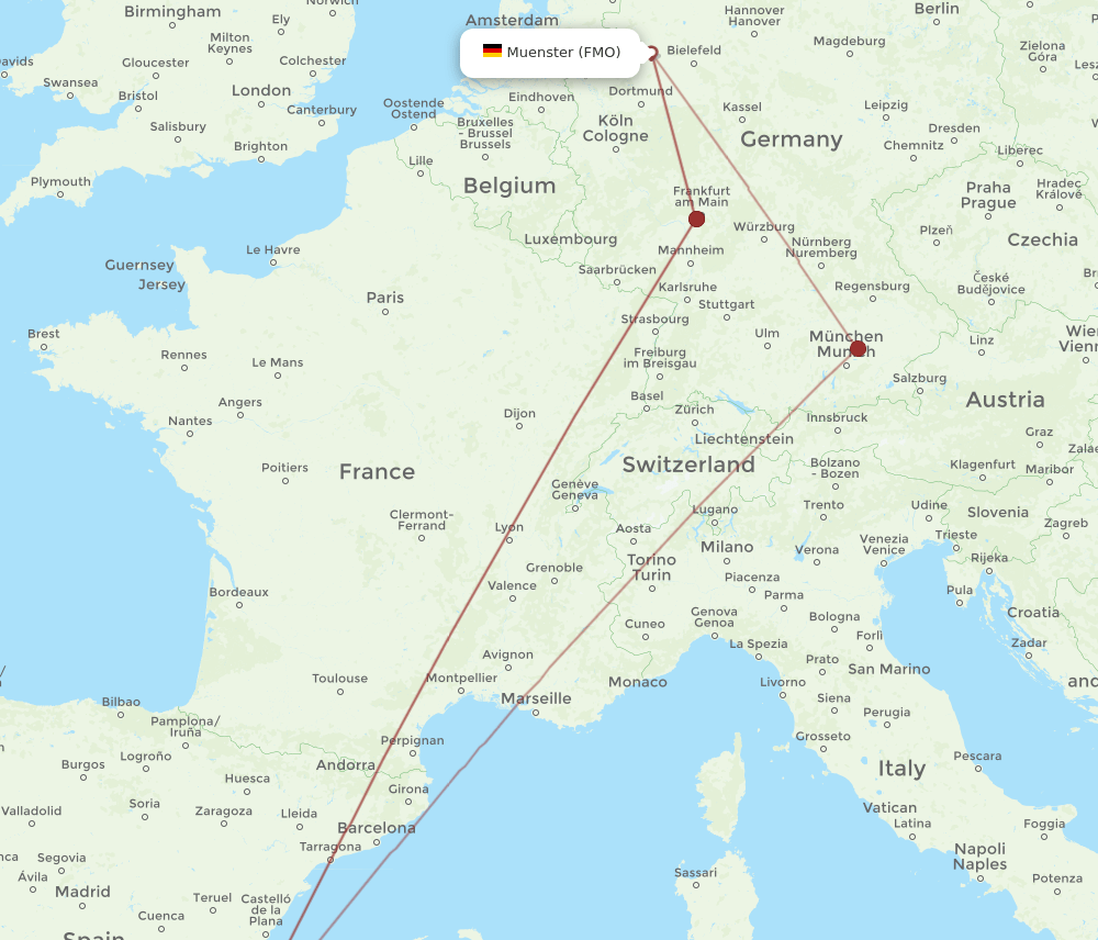 ALC-FMO flight routes