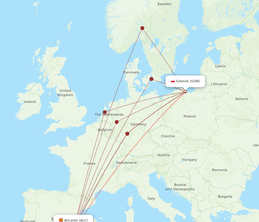 ALC-GDN flight routes