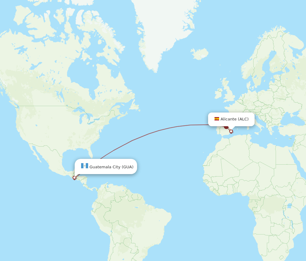 ALC-GUA flight routes