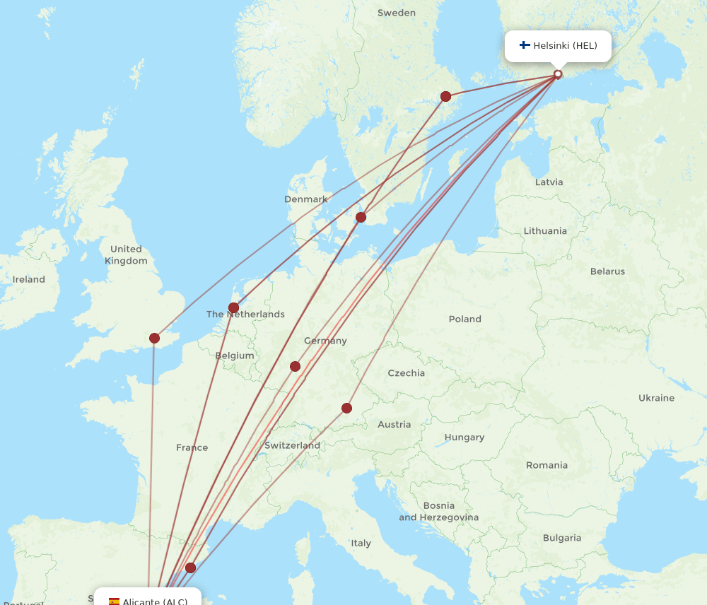 ALC-HEL flight routes