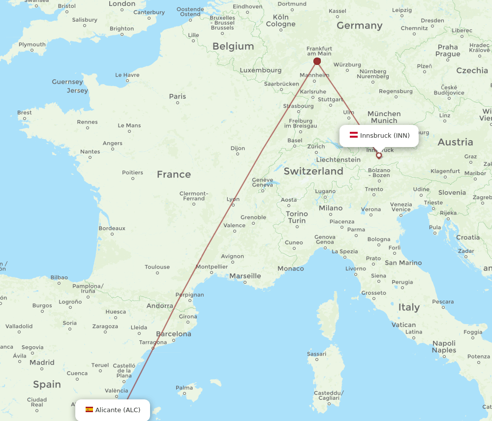 ALC-INN flight routes