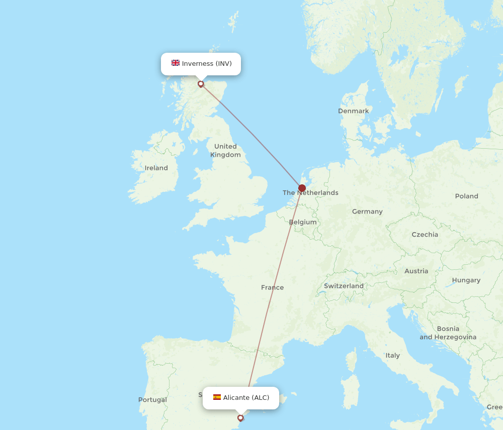 ALC-INV flight routes