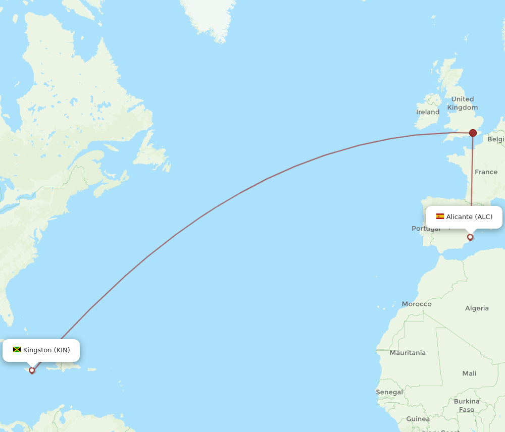 ALC-KIN flight routes
