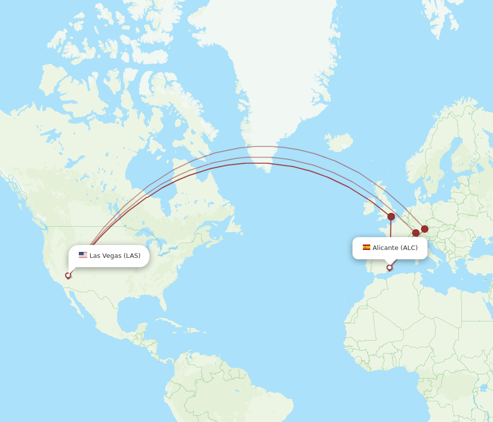 ALC-LAS flight routes