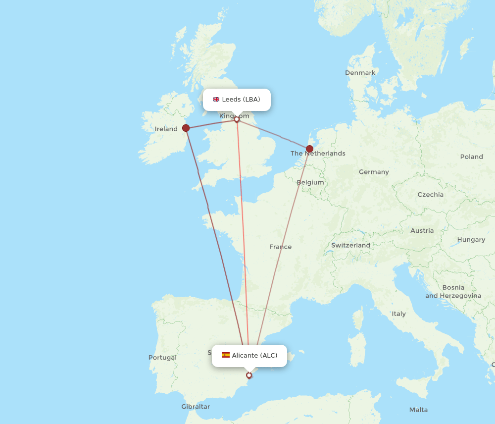 ALC-LBA flight routes