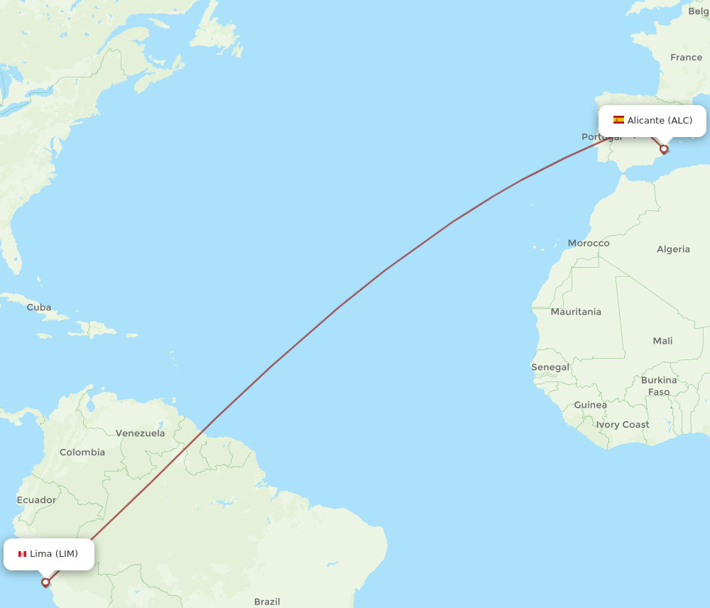 ALC-LIM flight routes