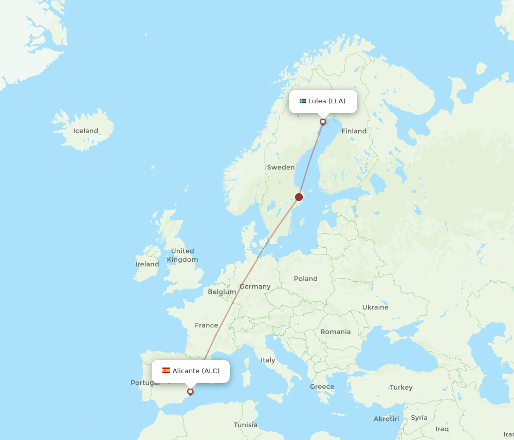 ALC-LLA flight routes