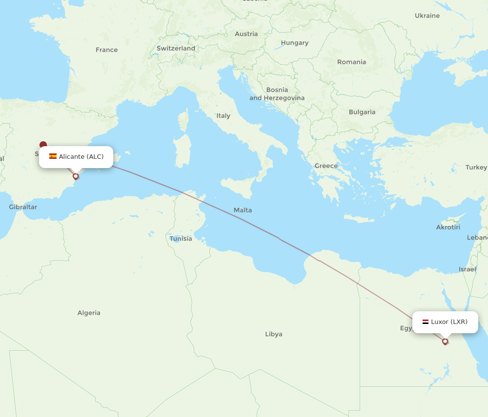 ALC-LXR flight routes