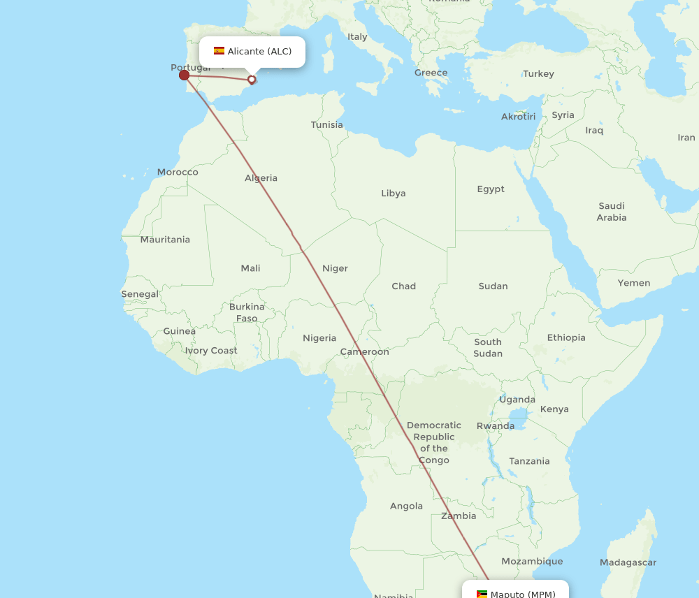 ALC-MPM flight routes