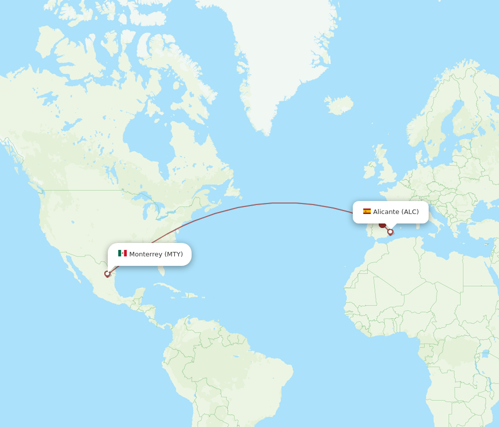 ALC-MTY flight routes