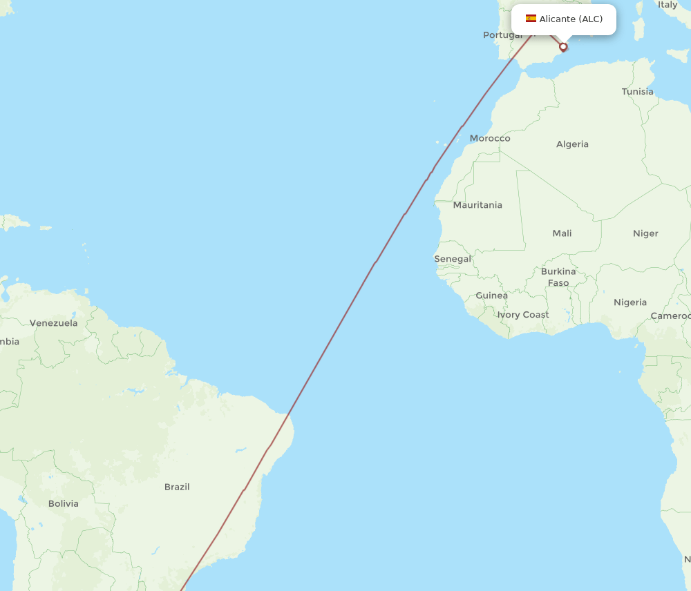 ALC-MVD flight routes
