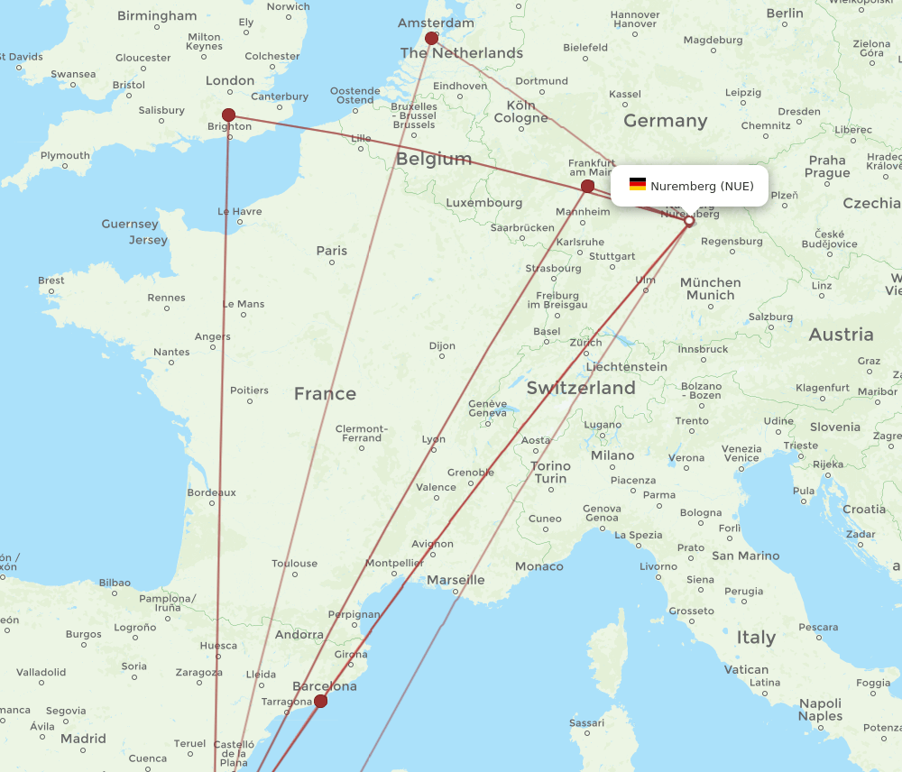 ALC-NUE flight routes