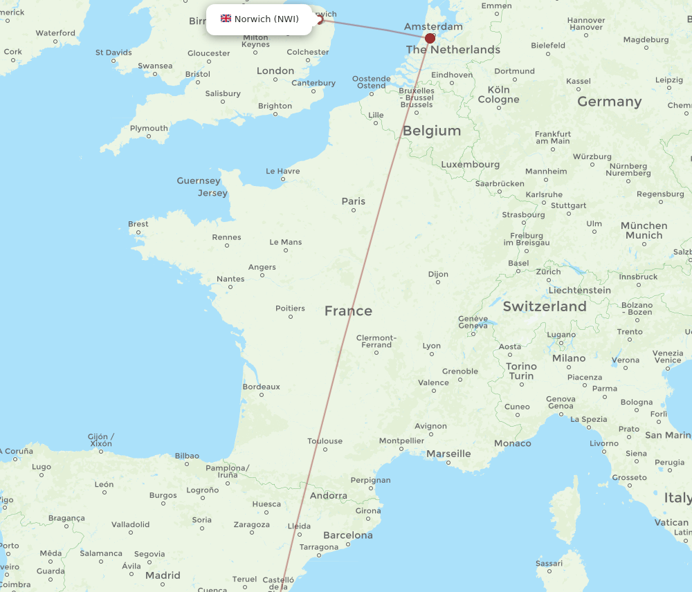 ALC-NWI flight routes