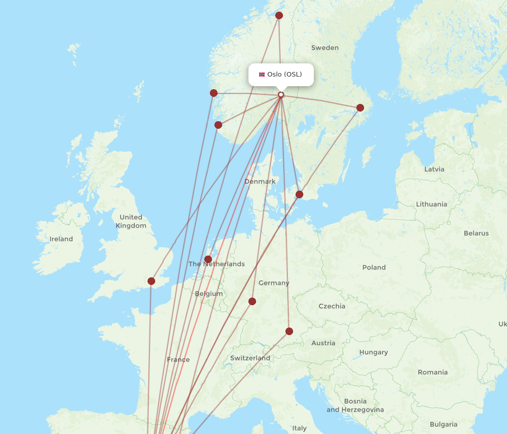 ALC to OSL flights and routes map