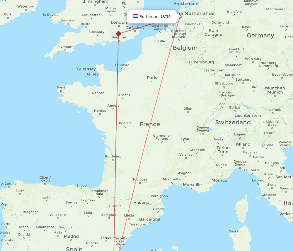 ALC to RTM flights and routes map