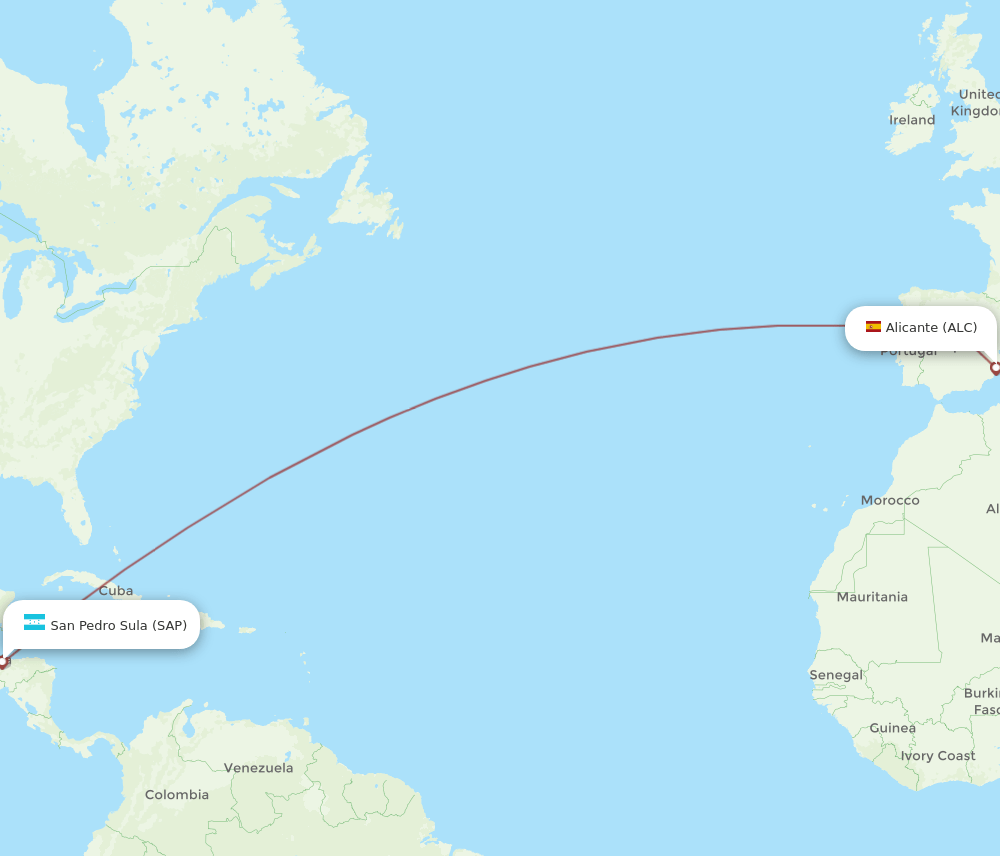 ALC-SAP flight routes