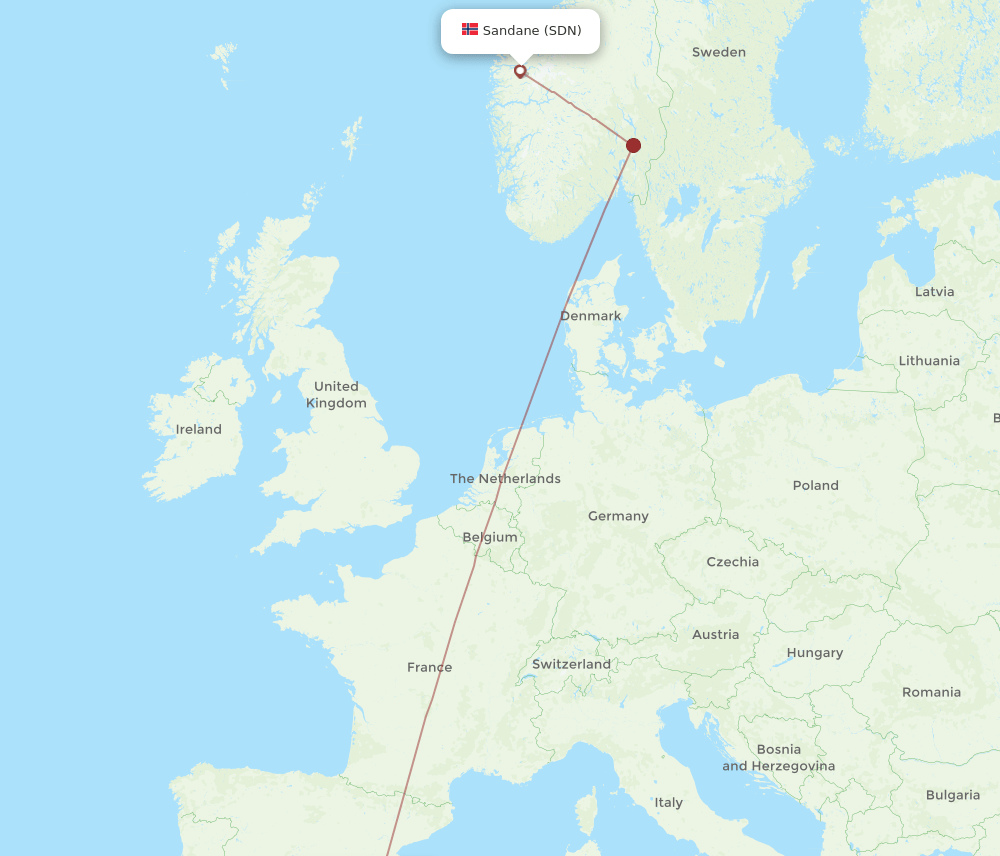 ALC-SDN flight routes