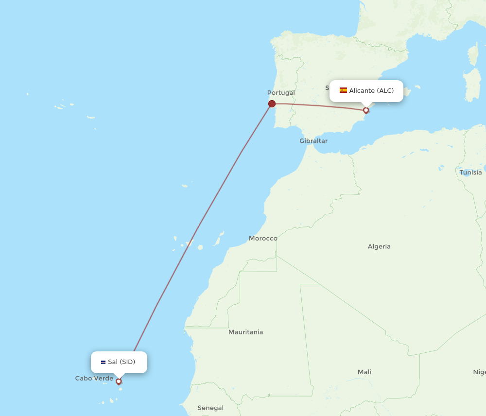ALC-SID flight routes