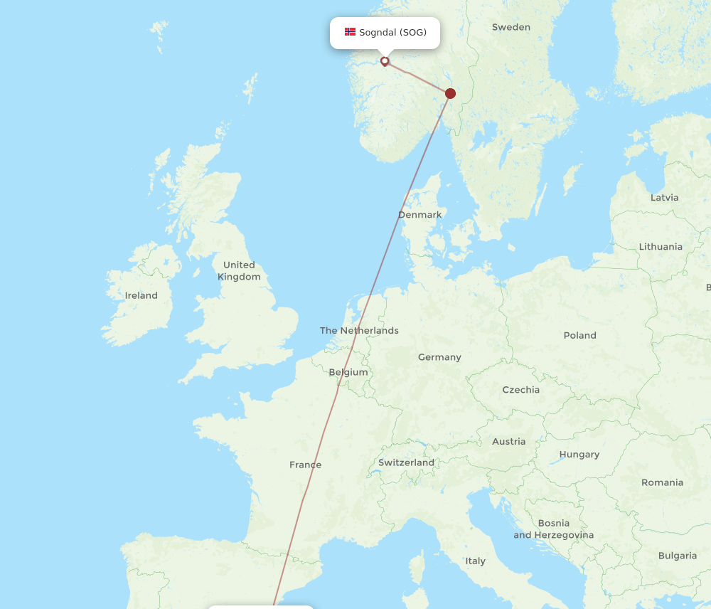 ALC-SOG flight routes