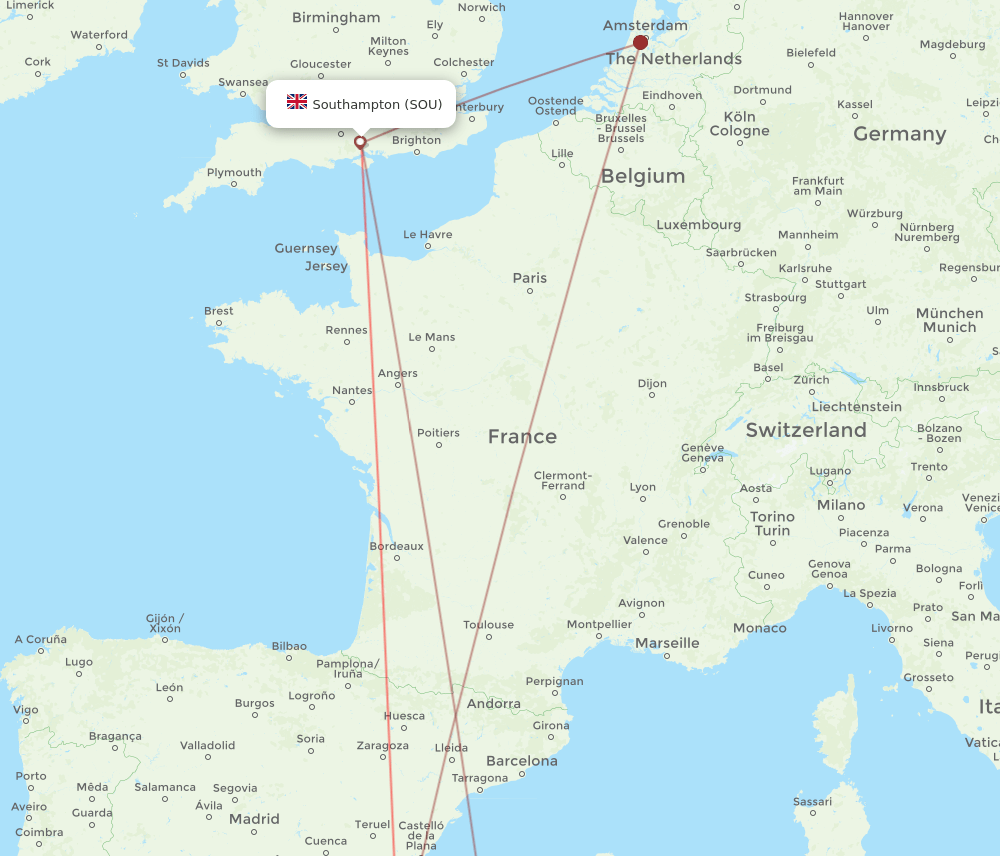 ALC to SOU flights and routes map