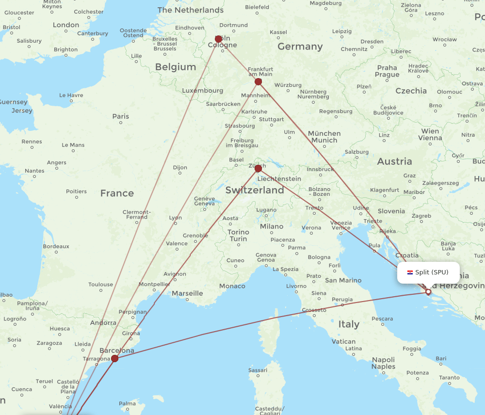 ALC to SPU flights and routes map