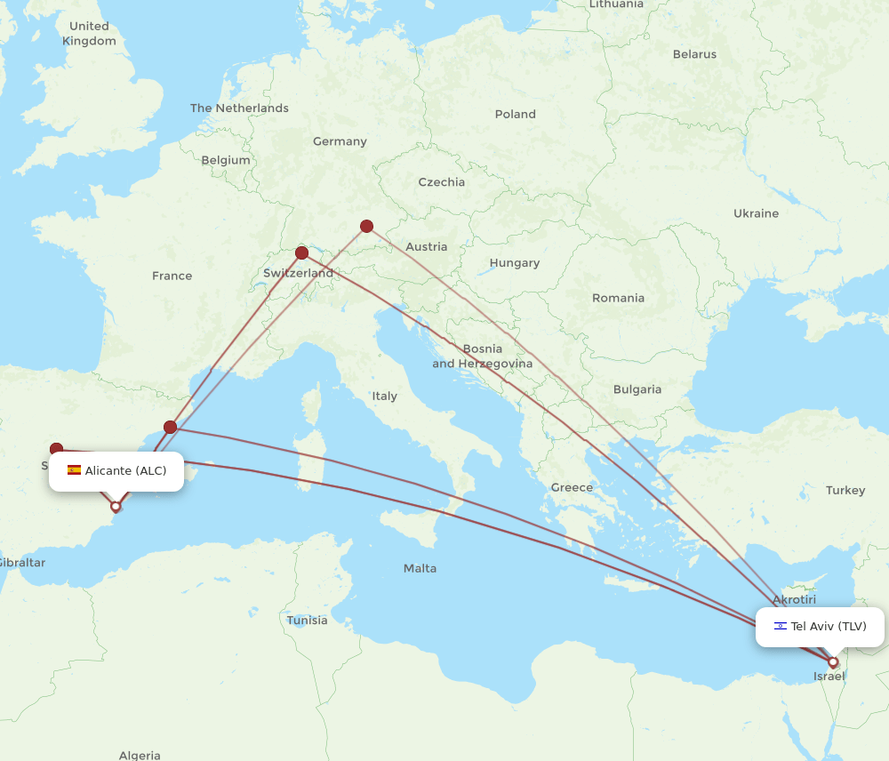 ALC-TLV flight routes