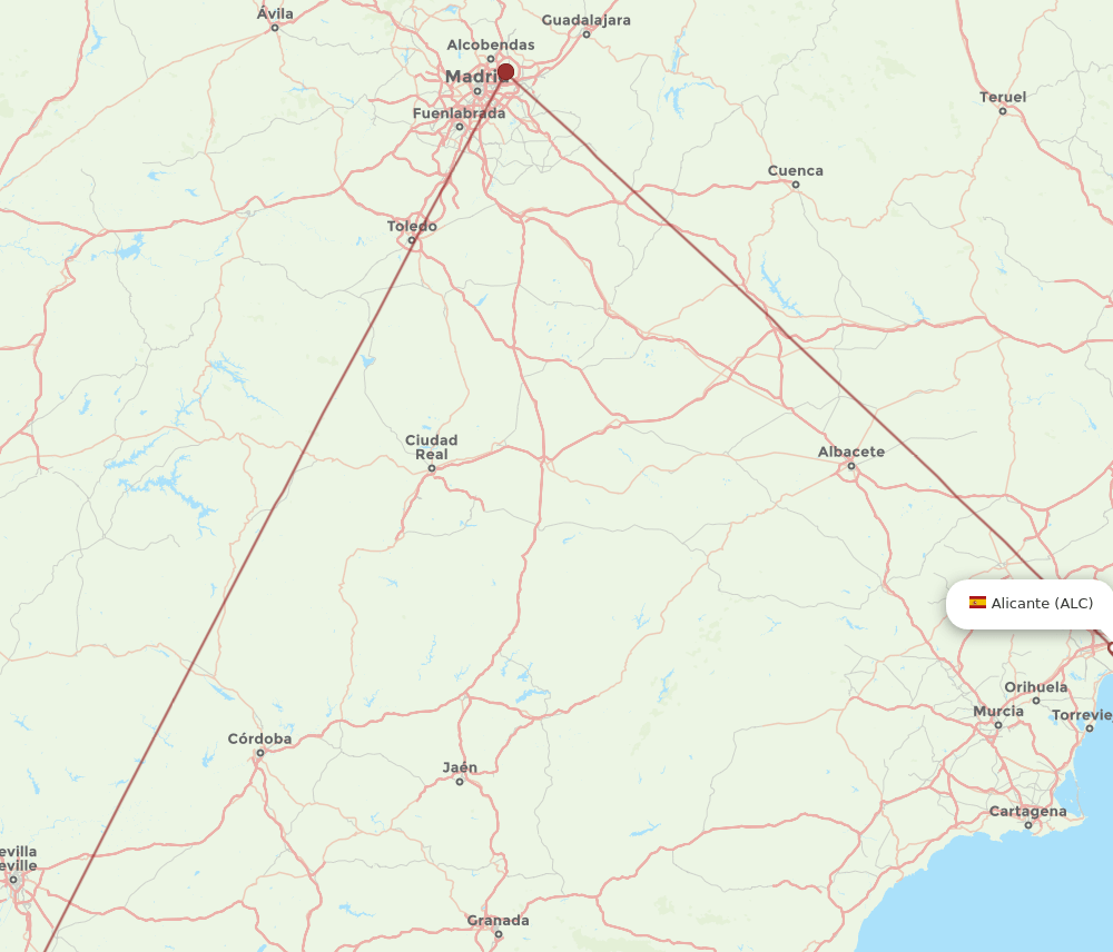 ALC-XRY flight routes