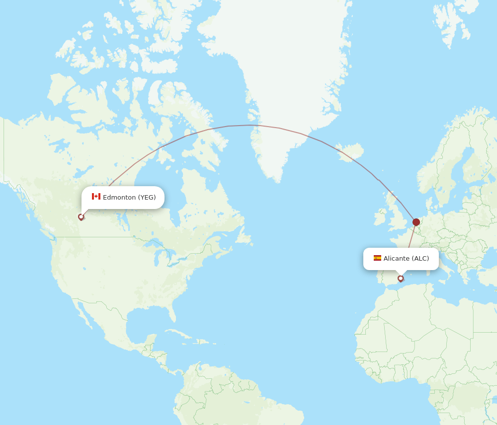 ALC-YEG flight routes