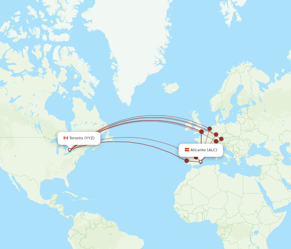 ALC-YYZ flight routes