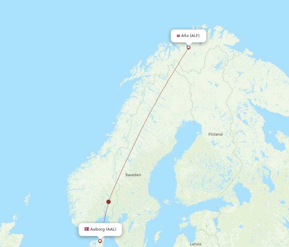 ALF-AAL flight routes