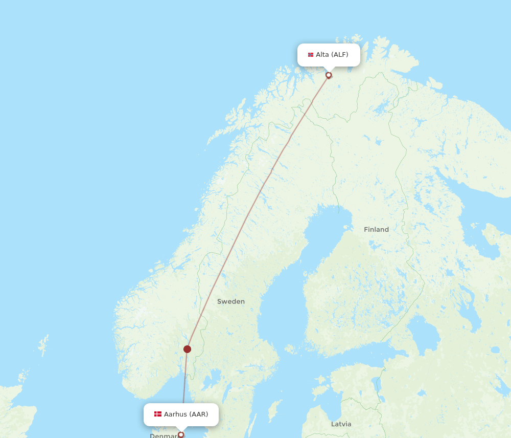 ALF-AAR flight routes