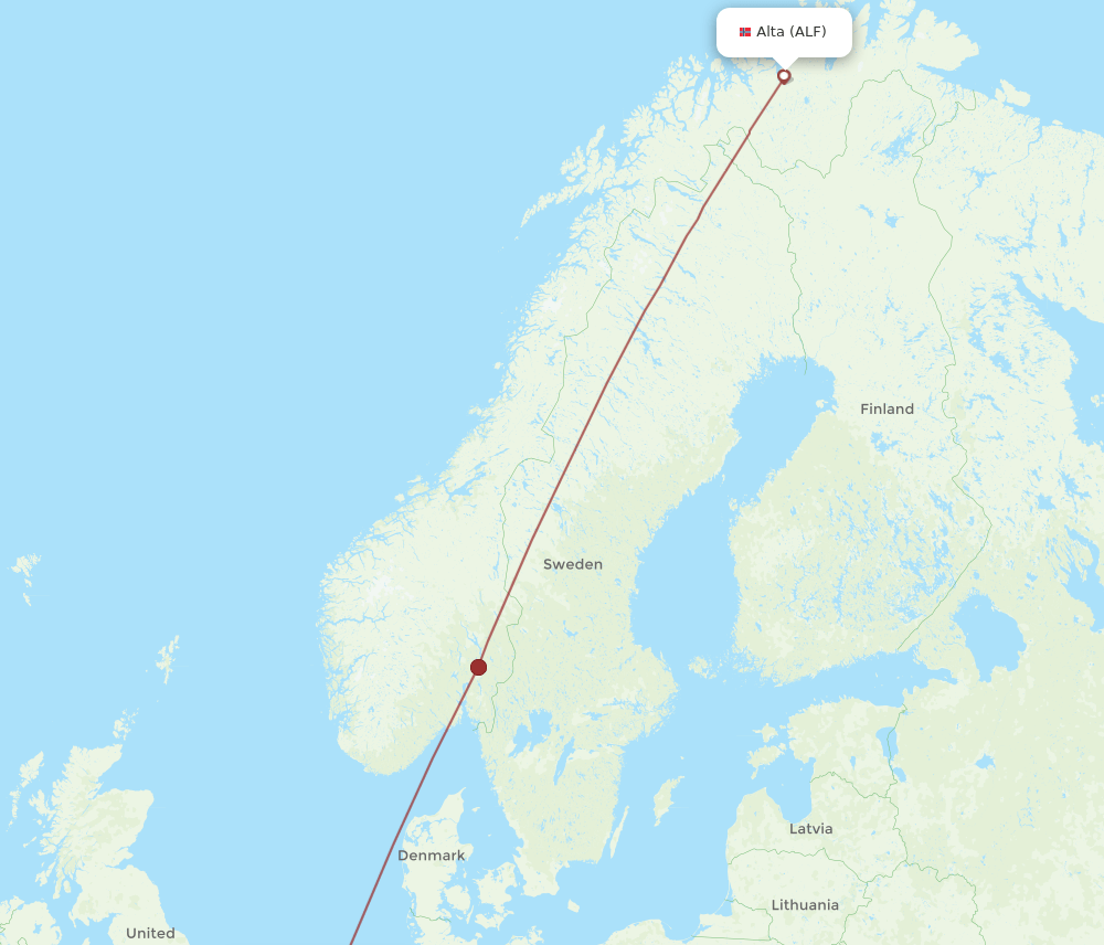 ALF to AMS flights and routes map