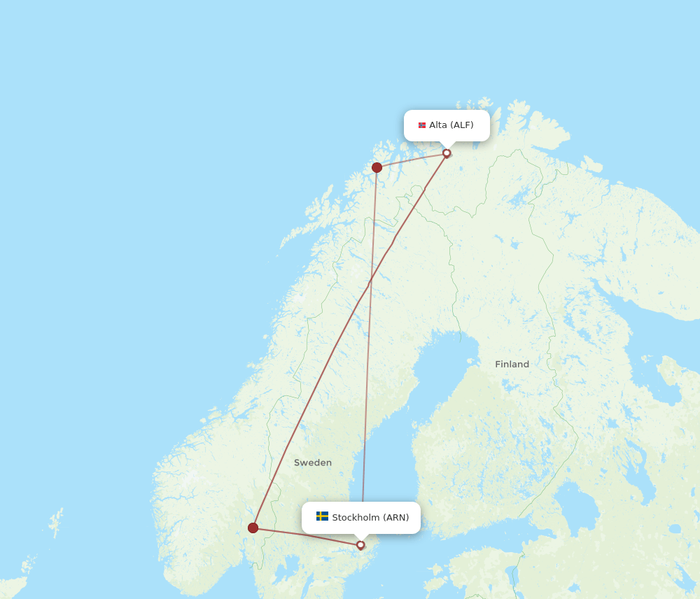 ALF-ARN flight routes