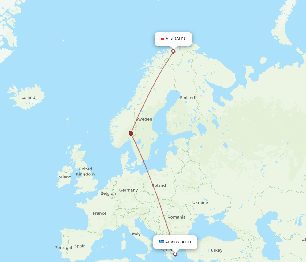ALF-ATH flight routes