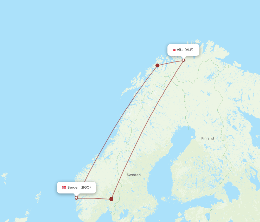 ALF-BGO flight routes