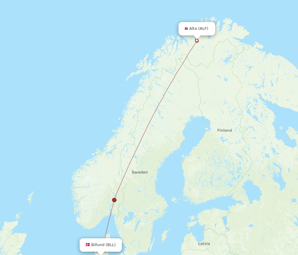 ALF-BLL flight routes